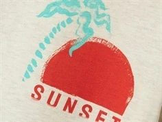 Name It t-shirt peyote melange med print af solnedgang